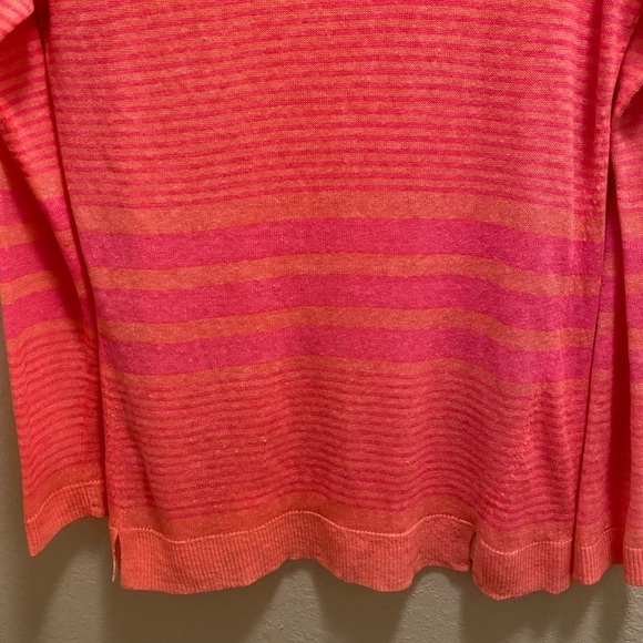 Lilly Pulitzer Pink Striped 100% Linen Boatneck Sweater Size XS - Picture 7 of 11